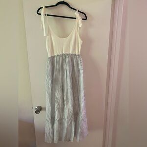 Club Monaco Cream Ribbed Tank Top